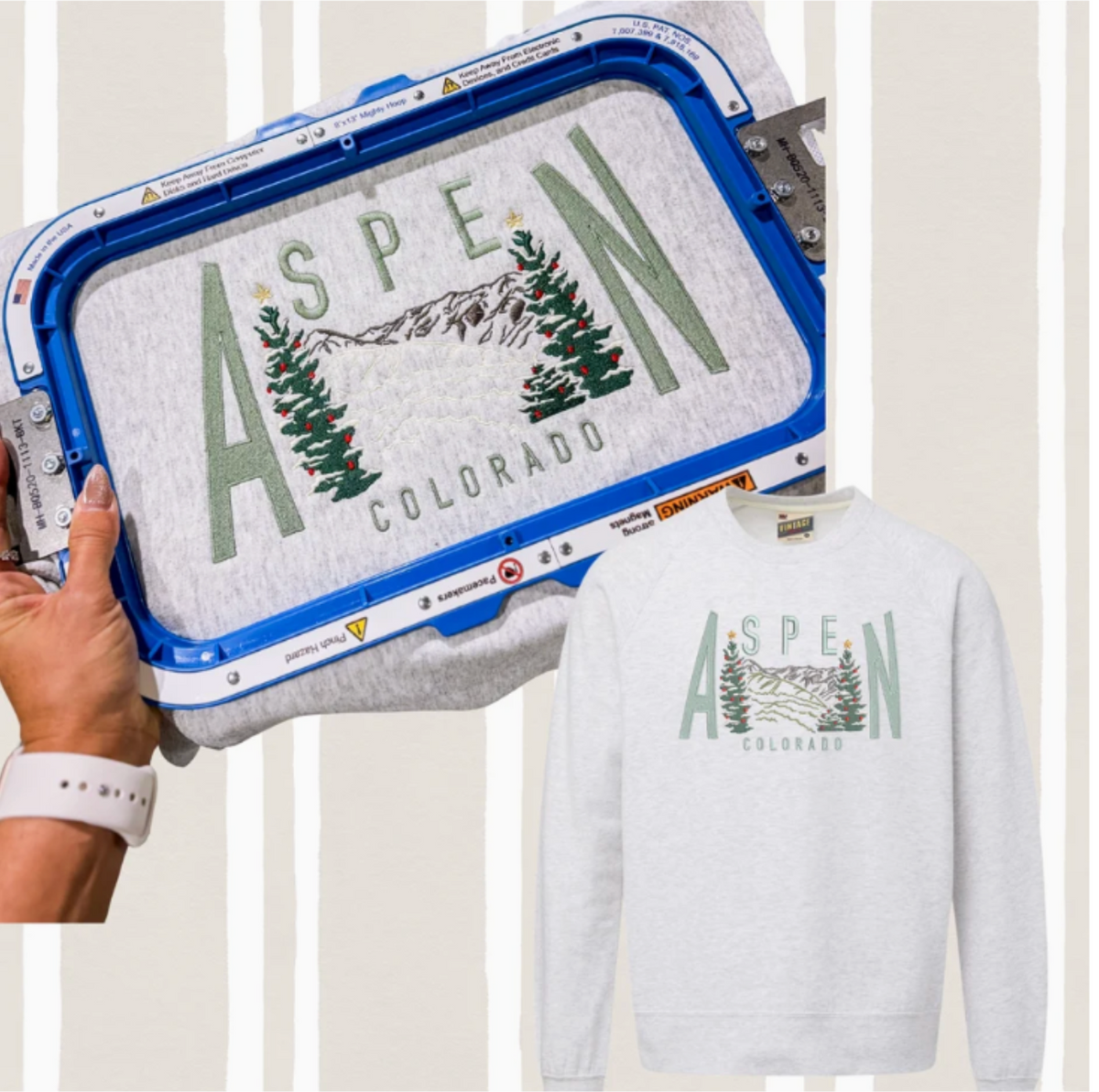 Aspen Colorado Embroidered Crewneck Sweatshirt