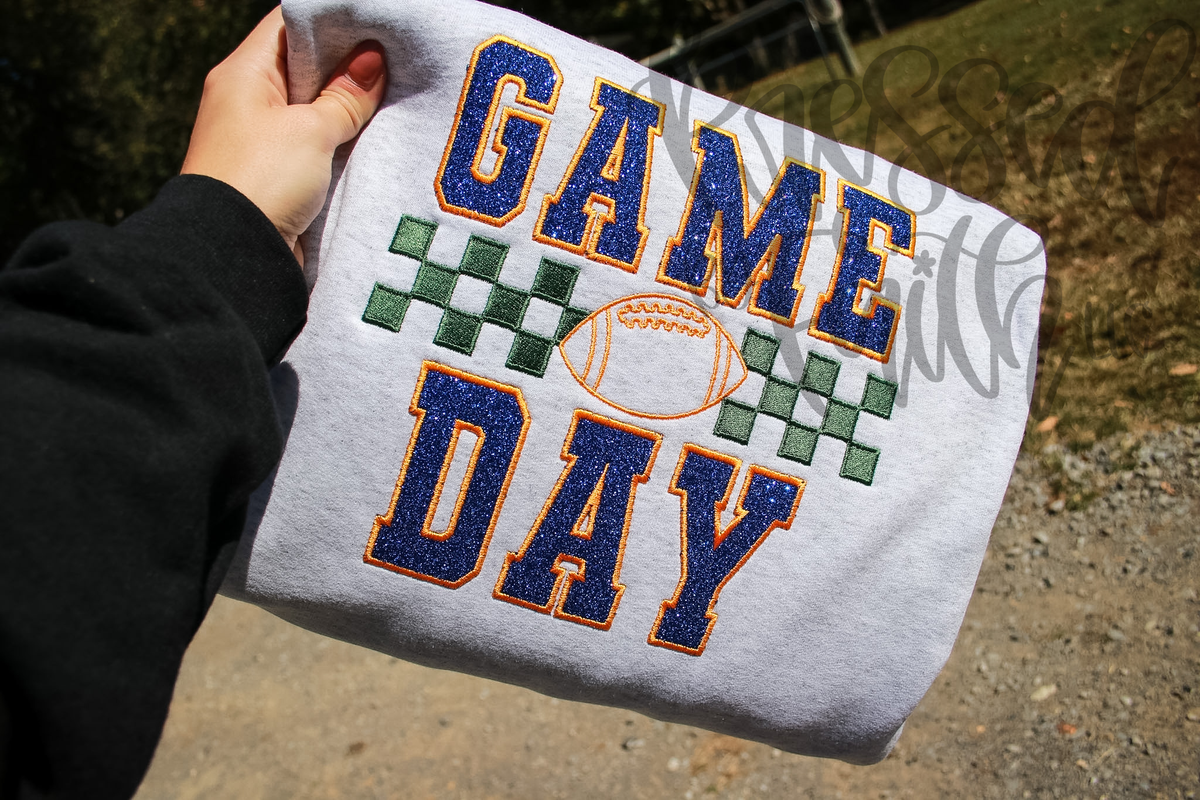 Custom Embroidered Game Day Sweatshirt | Sports Appliqué Crewneck