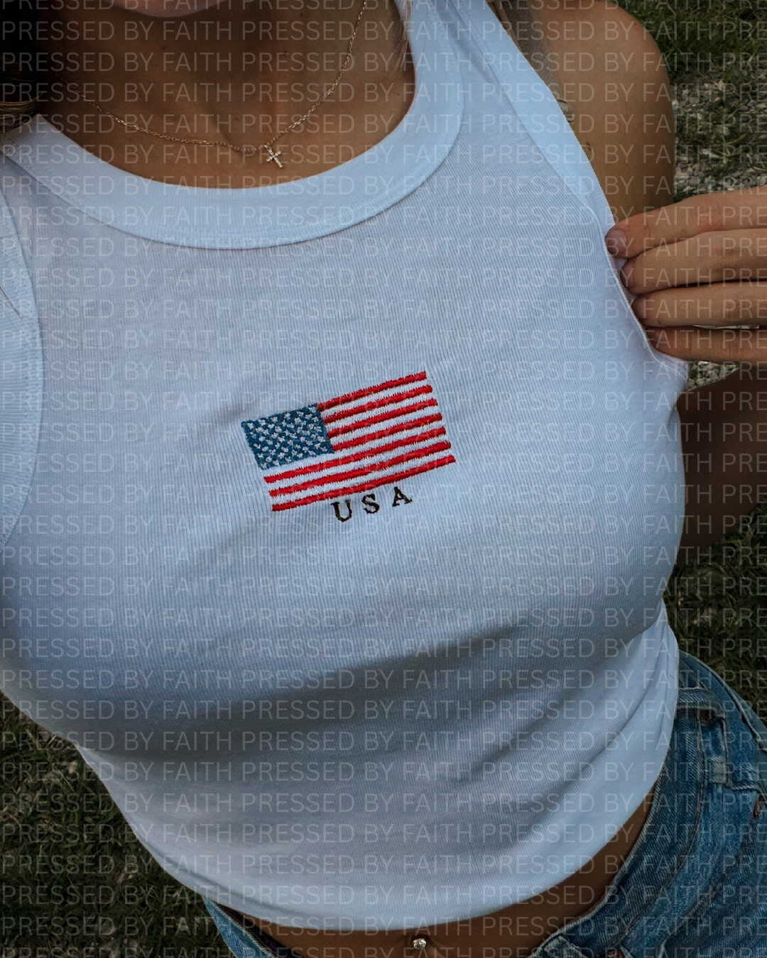 🇺🇸 Embroidered USA Tank