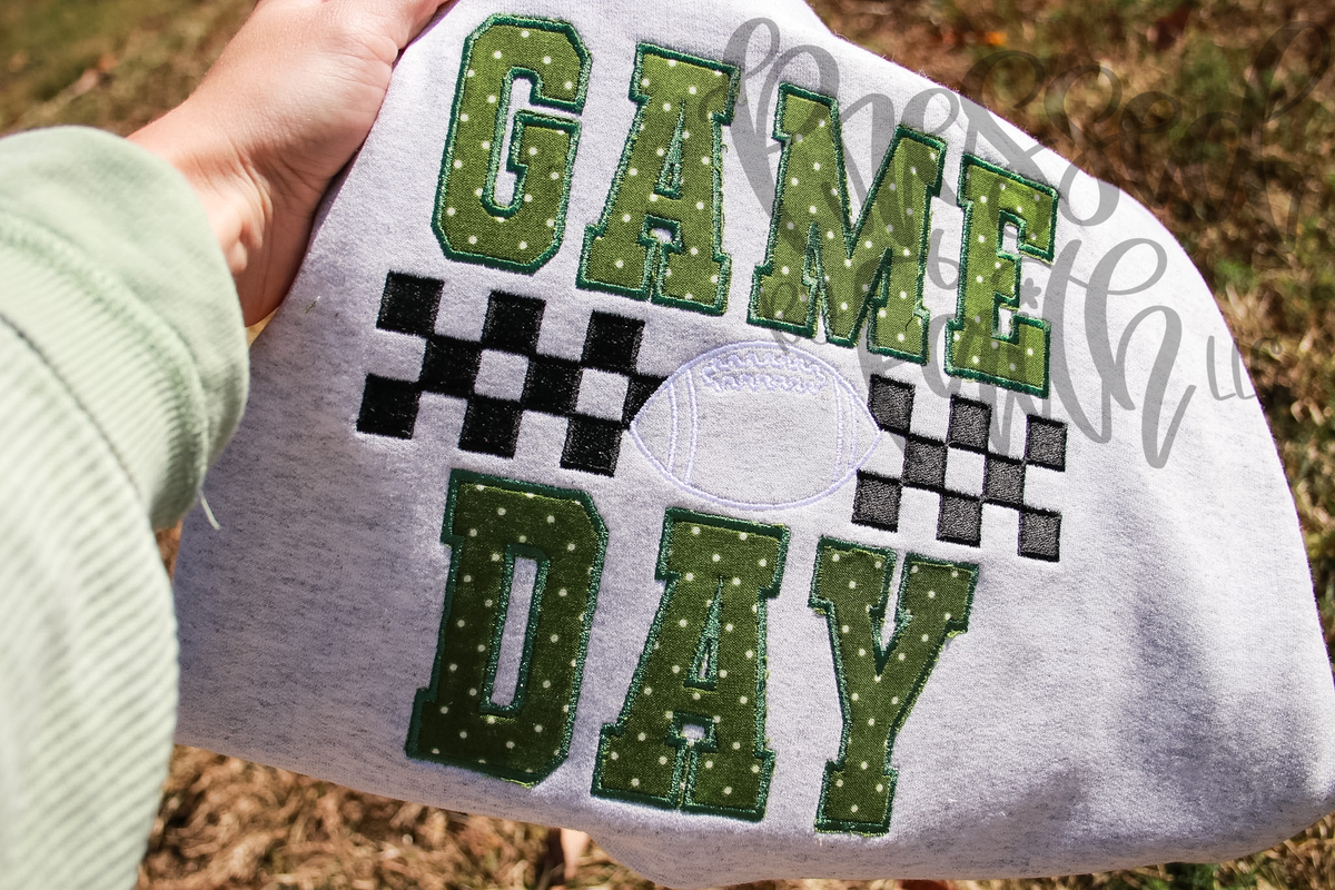Custom Embroidered Game Day Sweatshirt | Sports Appliqué Crewneck