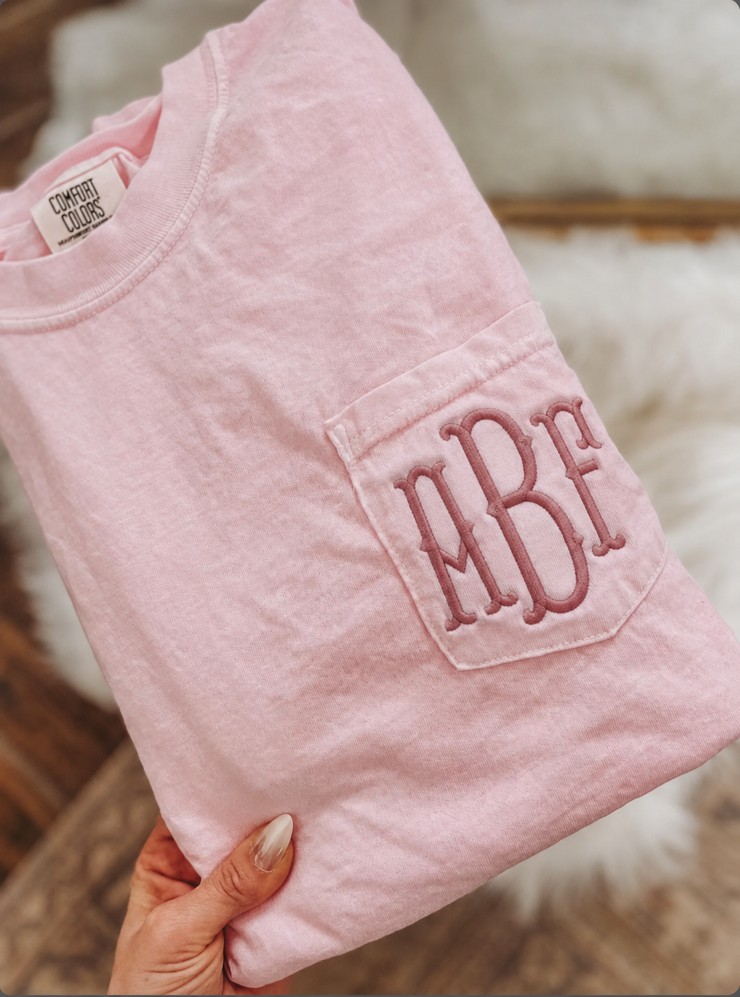 Monogram Pocket Tee – Comfort Colors ✨