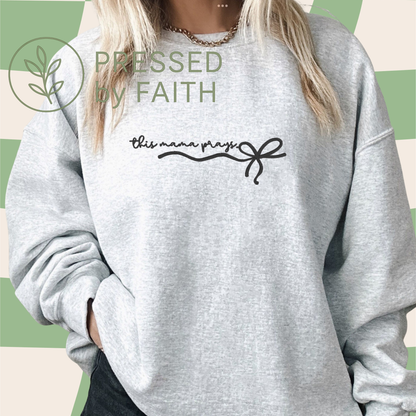 Embroidered Bow Script Faith Crewnecks