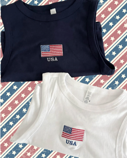 🇺🇸 Embroidered USA Tank