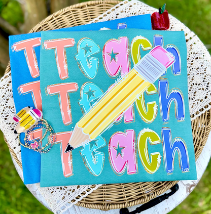 Personalized Teacher Shirt | First Day of School Teacher Tee | Teach Pencil Shirt