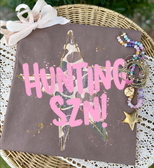 Hunting SZN Camo Star Graphic Tee + Sweatshirt