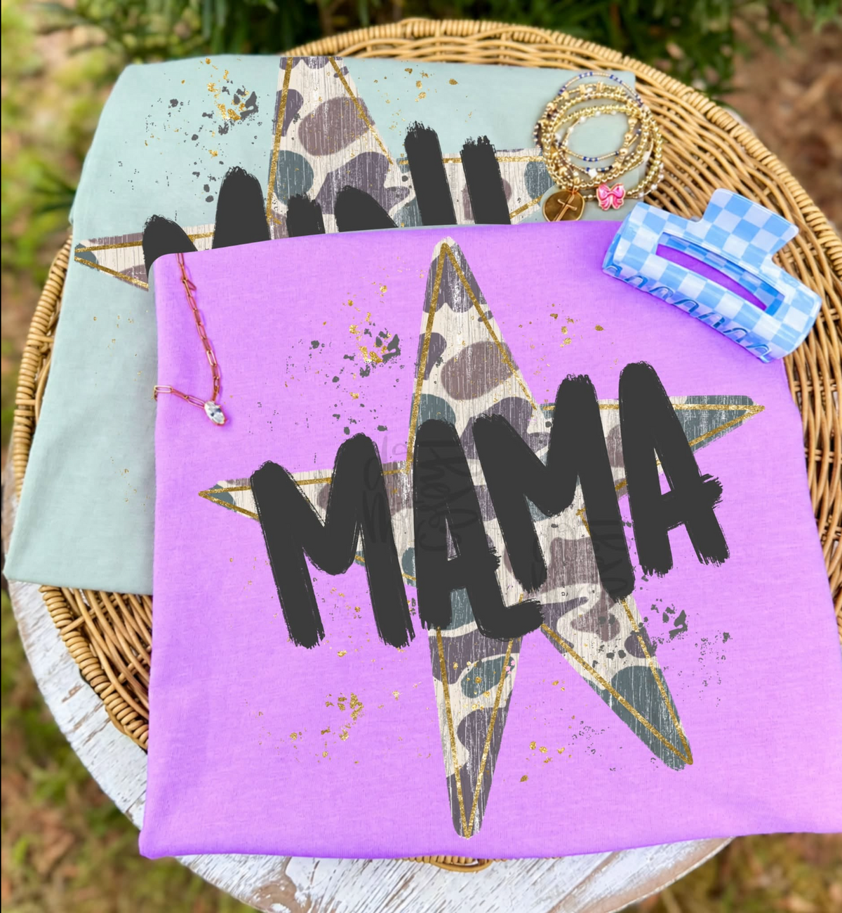 Camo Star Mama Graphic Tee + Sweatshirt