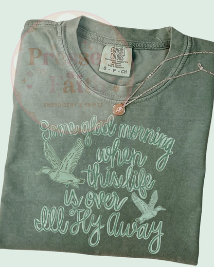 Some Glad Morning I'll Fly Away | Christian Graphic Tee | Faith Shirt | Gospel Hymn Tee | Vintage Christian Apparel