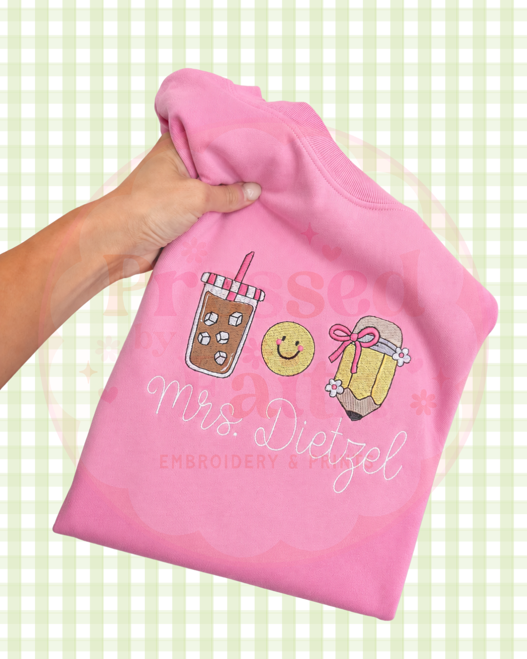 Teacher Embroidered Name Shirt | Personalized Teacher T-Shirt or Crewneck