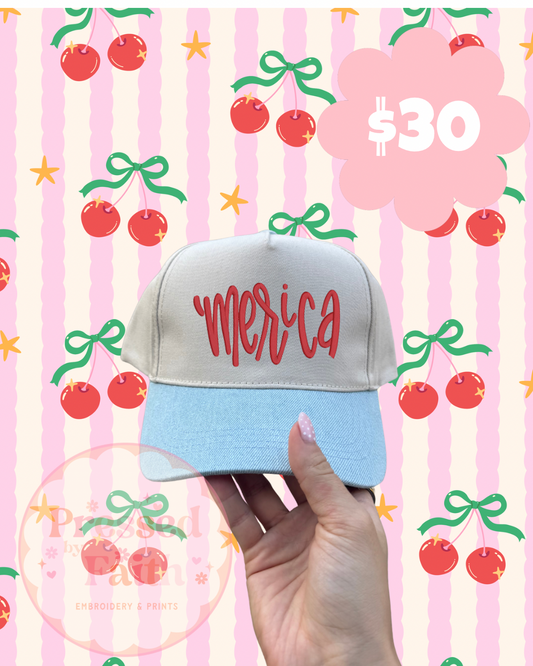 'Merica Embroidered Hat