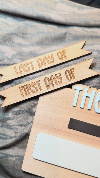 Personalized Interchangeable First & Last Day of School Sign